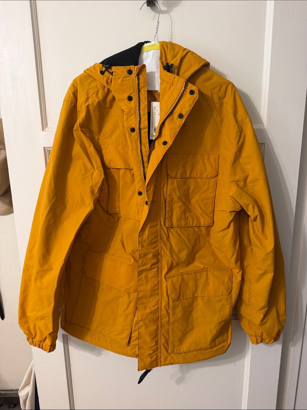 H&M Men's Mustard Hooded Raincoat